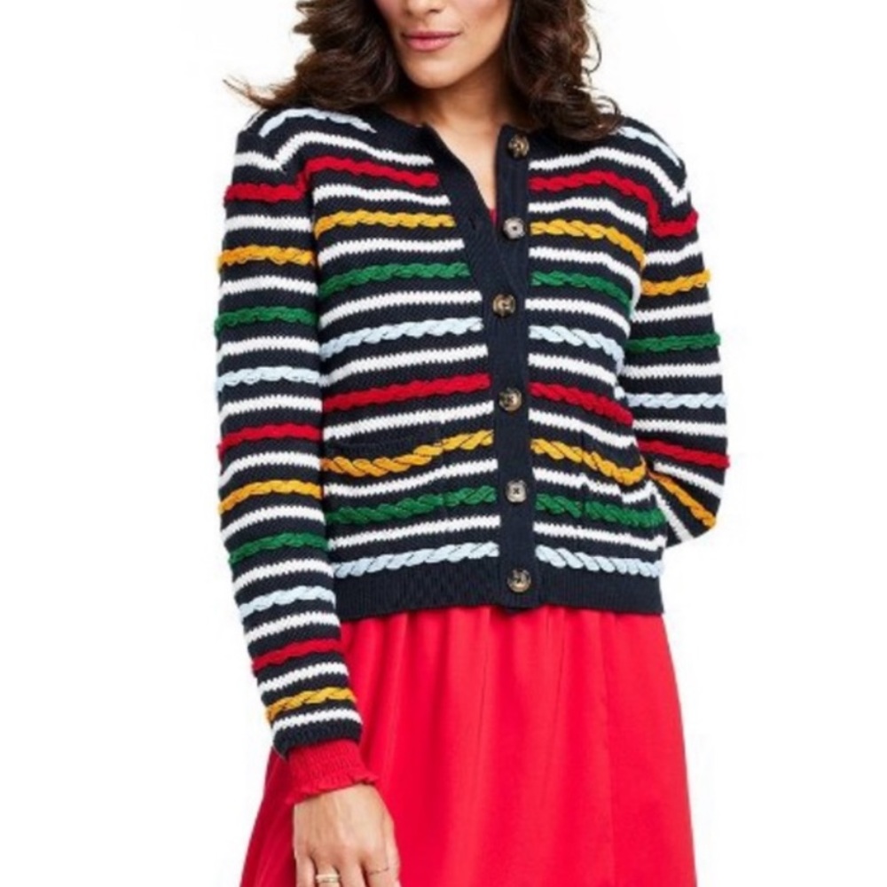 Excellent Condition: La ligne x target button front striped cardigan size medium